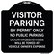 Signmission Designer Series-Visitor Parking By Permit Only No Public Parking Sign, 18" x 18", BW-1818-9871 A-DES-BW-1818-9871 - alternate 1